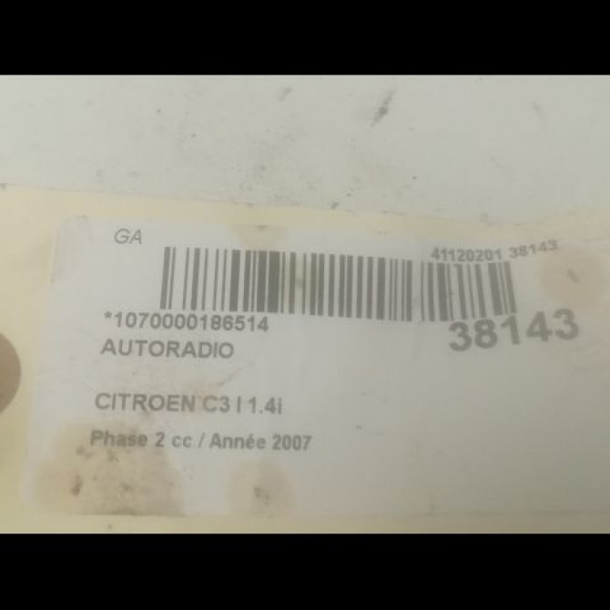 Autoradio occasion CITROEN C3 I Phase 2 10-2005->12-2010 1.4i 657920 3