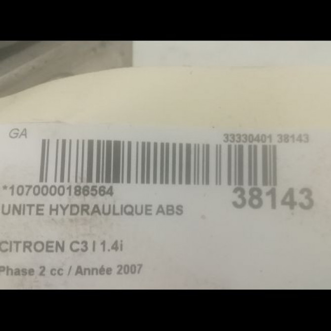 Unité hydraulique ABS occasion CITROEN C3 I Phase 2 10-2005->12-2010 1.4i 4541AA 3