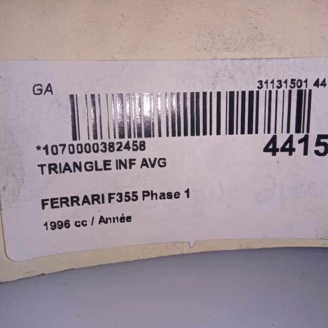 Triangle inf avg occasion FERRARI 146 Phase 1 04-1995->04-1999 3.5i V8 380ch 7