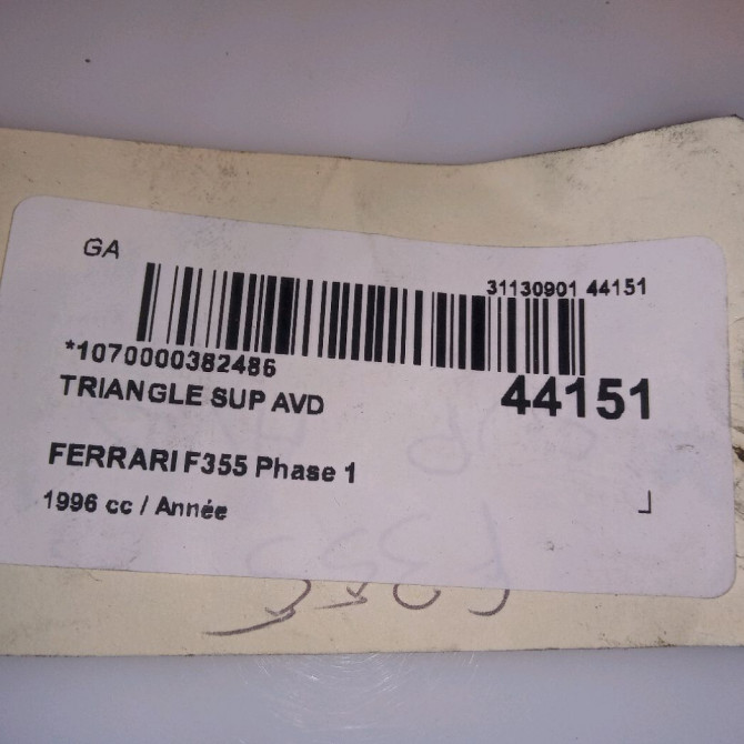 Triangle sup avd occasion FERRARI 146 Phase 1 04-1995->04-1999 3.5i V8 380ch 7