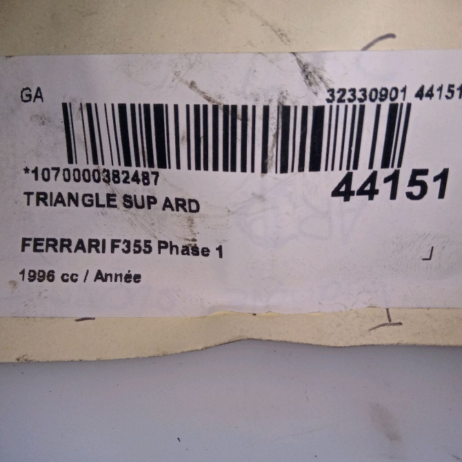 Triangle sup ard occasion FERRARI 146 Phase 1 04-1995->04-1999 3.5i V8 380ch 8