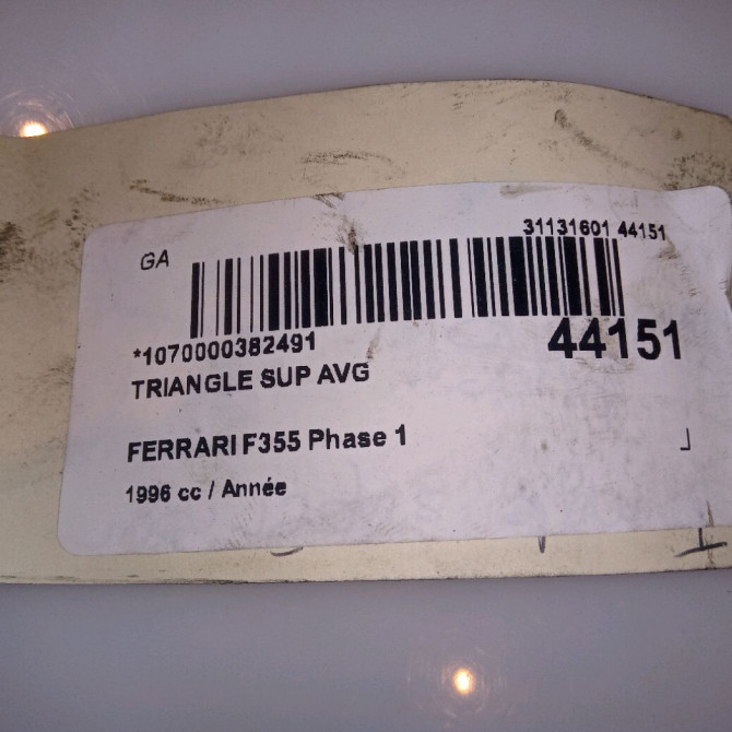 Triangle sup avg occasion FERRARI 146 Phase 1 04-1995->04-1999 3.5i V8 380ch 7