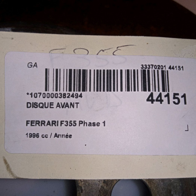 Disque avant occasion FERRARI 146 Phase 1 04-1995->04-1999 3.5i V8 380ch 4