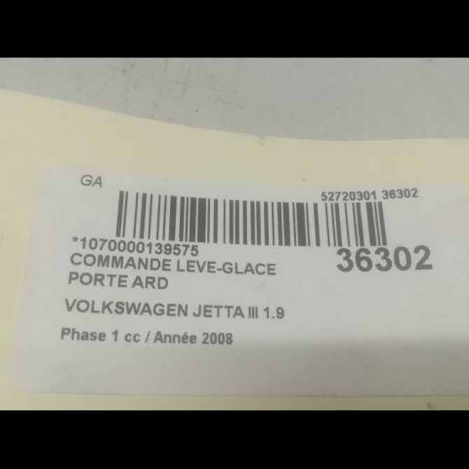 Commande leve-glace porte arrière droite occasion VOLKSWAGEN JETTA III Phase 1 09-2005->12-2010 1.9 TDI 105ch 7L6959855BREH 3