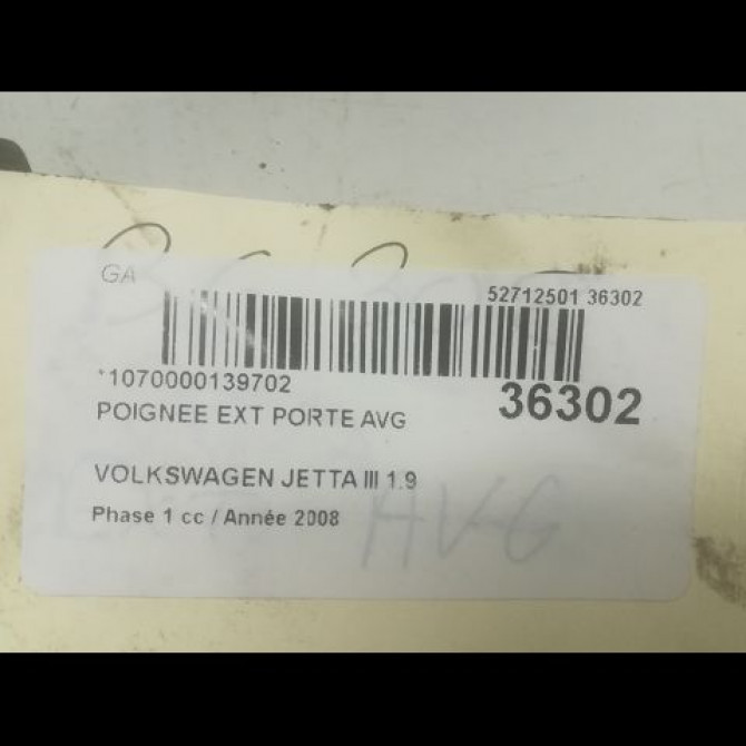Poignee ext porte avg occasion VOLKSWAGEN JETTA III Phase 1 09-2005->12-2010 1.9 TDI 105ch 1K5837205GRU 3