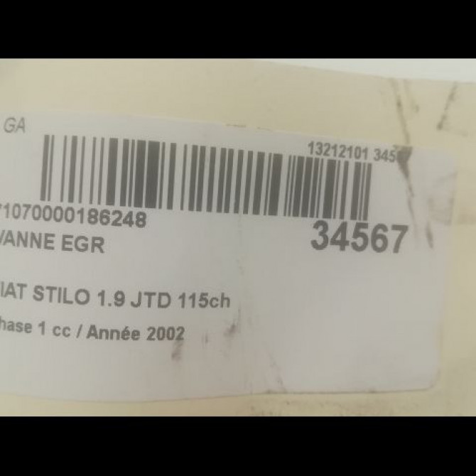 Vanne EGR occasion FIAT STILO Phase 1 10-2001->09-2007 1.9 JTD 115ch 55215029 3