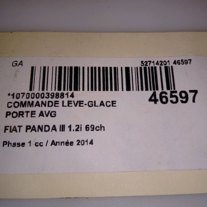 Commande lève-glace porte avant gauche occasion FIAT PANDA III Phase 1 01-2012->... 1.2i 69ch 735536759 5