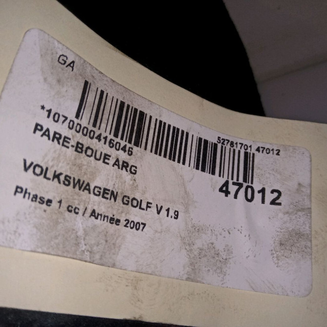 Pare-boue arrière gauche occasion VOLKSWAGEN GOLF V Phase 1 11-2003->10-2008 1.9 TDI 105ch 1K5810971A 3