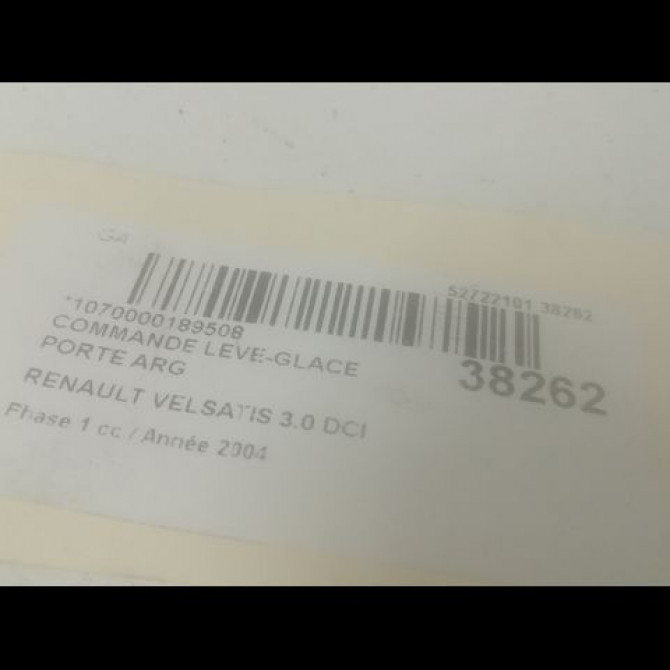 Commande leve-glace porte arrière gauche occasion RENAULT VELSATIS Phase 1 01-2002->04-2005 3.0 DCI V6 177ch 8200114209 3