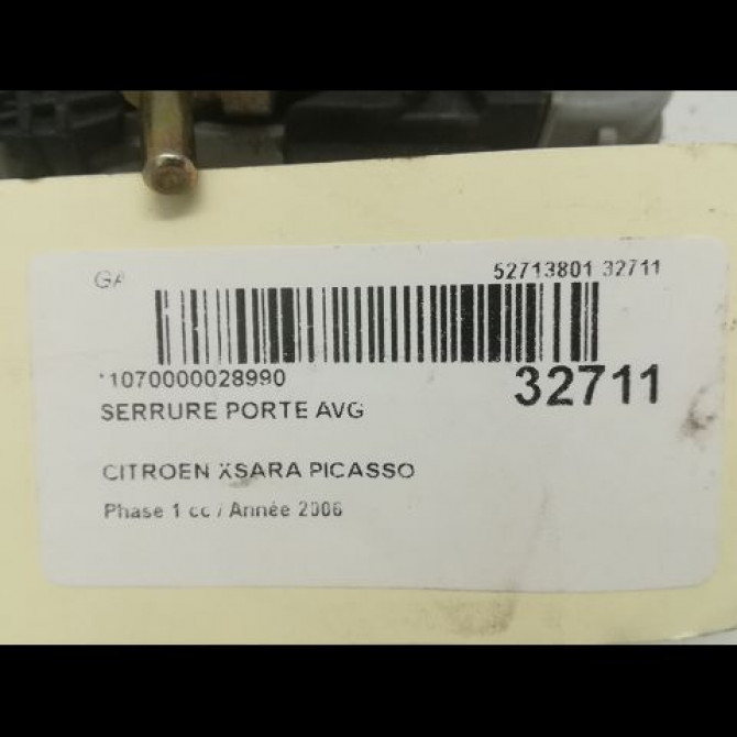 Serrure porte avg occasion CITROEN XSARA PICASSO Phase 1 12-1999->02-2004 1.6 HDi 16v 110ch 9135H5 4