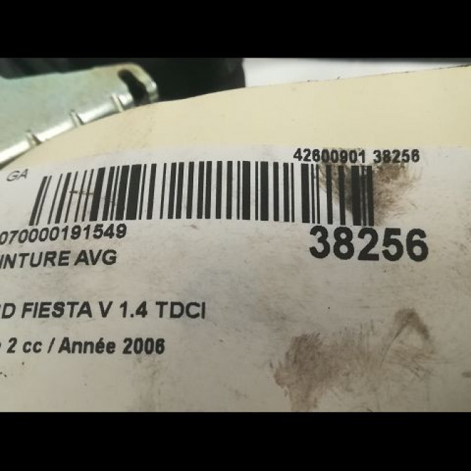 Ceinture avant gauche occasion FORD FIESTA V Phase 2 10-2005->10-2008 1.4 TDCI 1440581 4