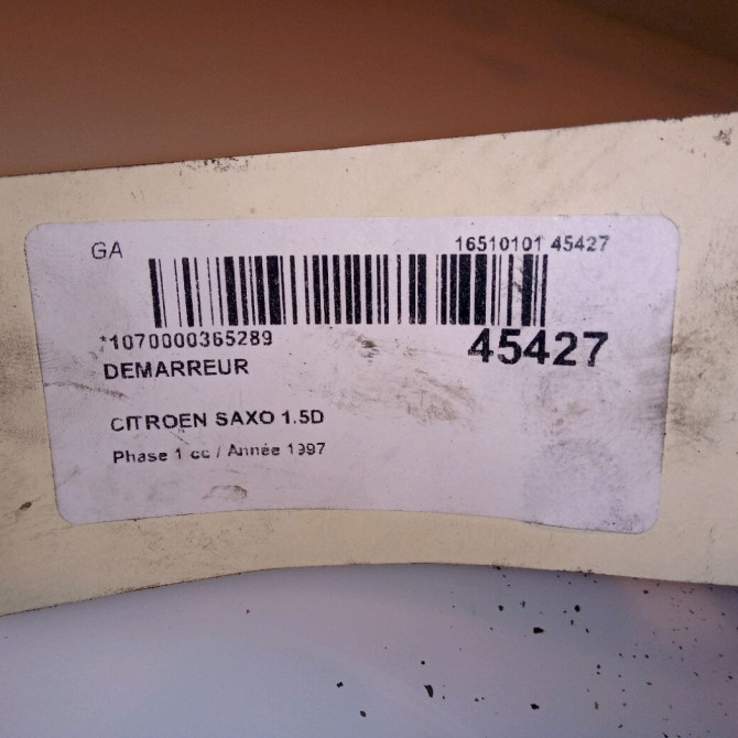 Démarreur occasion CITROEN SAXO Phase 1 03-1996->09-1999 1.5D 5802E9 4