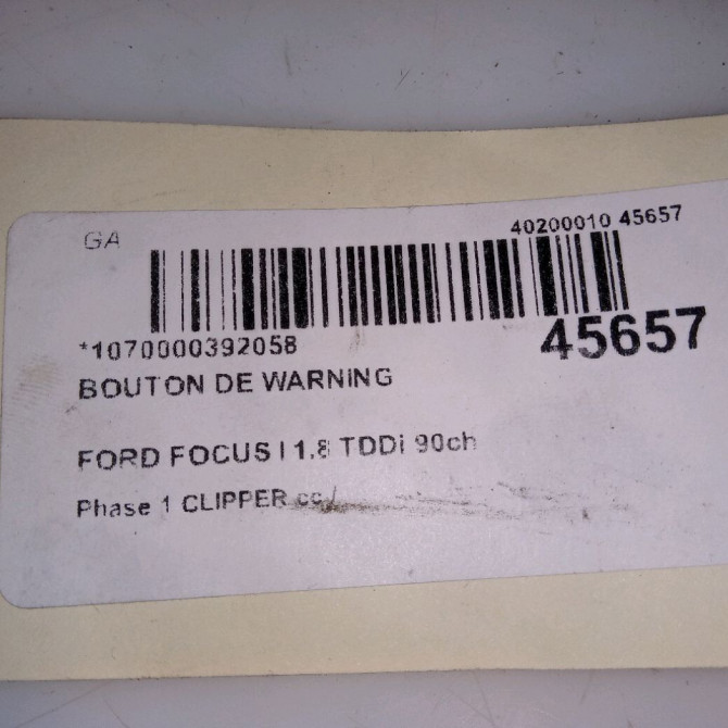 Bouton de warning occasion FORD FOCUS I Phase 1 CLIPPER 10-1998->12-2004 1.8 TDDi 90ch 1140002 5