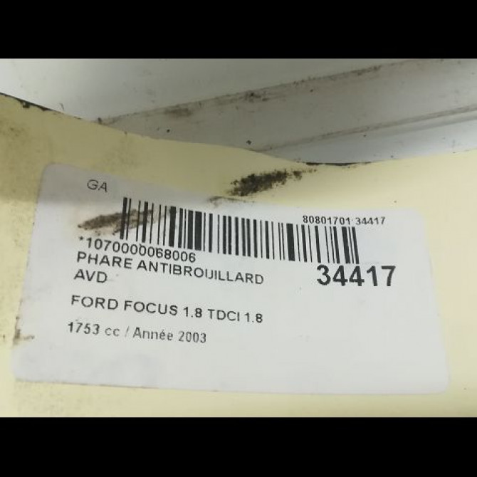 Phare antibrouillard avant droit occasion FORD FOCUS I Phase 1 10-1998->09-2004 1.8 TDCI 100ch 1306252 4