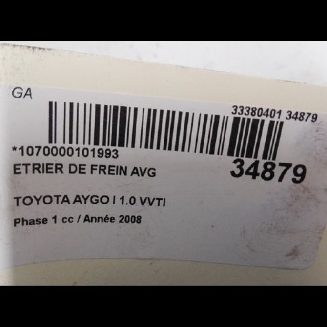 Etrier de frein avant gauche occasion TOYOTA AYGO I Phase 1 06-2005->11-2009 1.0 VVTI 477500H010 3