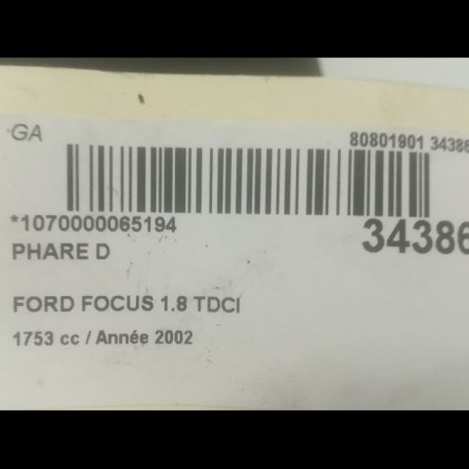 Phare droit occasion FORD FOCUS I Phase 1 10-1998->09-2004 1.4i 1343653 3