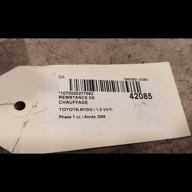 Resistance de chauffage occasion TOYOTA AYGO I Phase 1 06-2005->11-2009 1.0 VVTI 871380H010 3