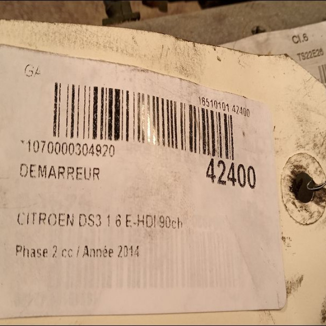 Démarreur occasion CITROEN DS3 Phase 1 04-1995->04-1999 1.6 E-HDI 90ch 4