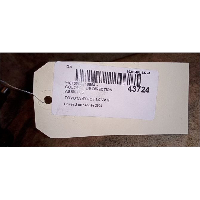 Colonne de direction assistee occasion TOYOTA AYGO I Phase 2 01-2009->06-2012 1.0 VVTI 452500H041 2