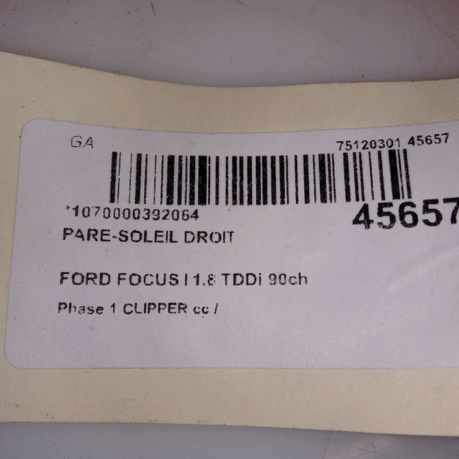 Pare-soleil droit occasion FORD FOCUS I Phase 1 CLIPPER 10-1998->12-2004 1.8 TDDi 90ch 1206876 4
