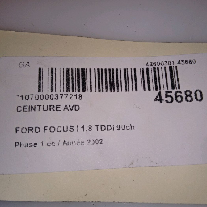 Ceinture avant droite occasion FORD FOCUS I Phase 1 10-1998->09-2004 1.8 TDDI 90ch 1250806 4