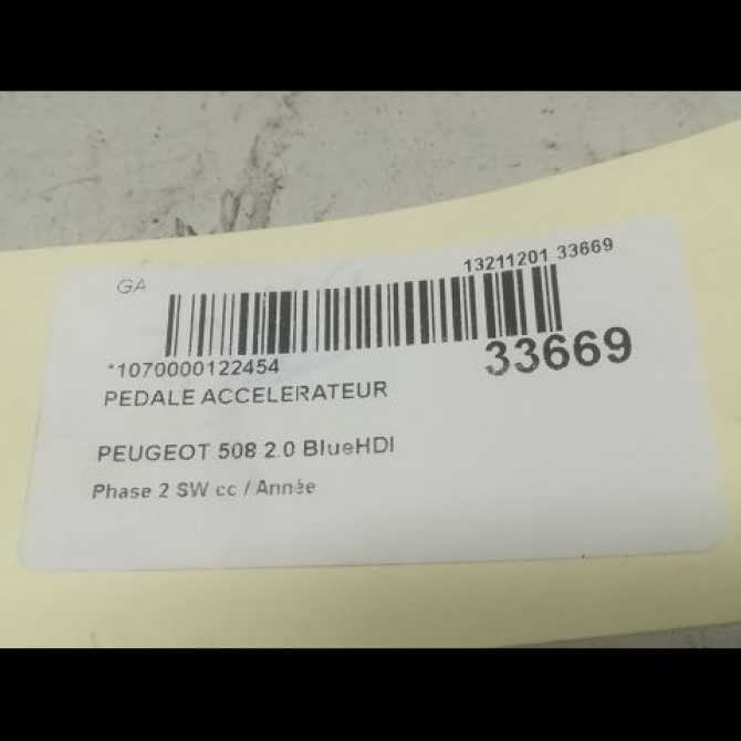 Pedale accelerateur occasion PEUGEOT 508 Phase 2 SW 06-2014->... 2.0 BlueHDI 180ch 1601EP 4