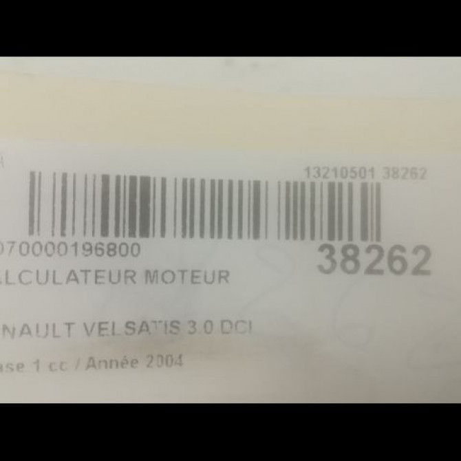 Calculateur moteur occasion RENAULT VELSATIS Phase 1 01-2002->04-2005 3.0 DCI V6 177ch 8200394162 3