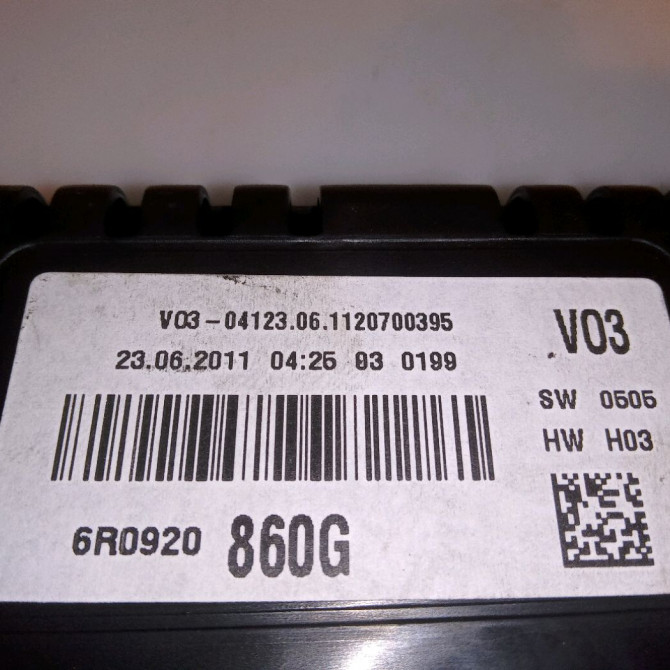 Compteur occasion VOLKSWAGEN POLO V POLO V Phase 1 2009-09-01->2014-05-31 1.2 60ch 6R0920860G 3