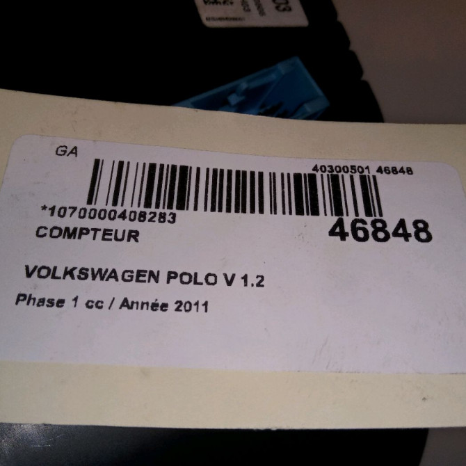 Compteur occasion VOLKSWAGEN POLO V POLO V Phase 1 2009-09-01->2014-05-31 1.2 60ch 6R0920860G 5
