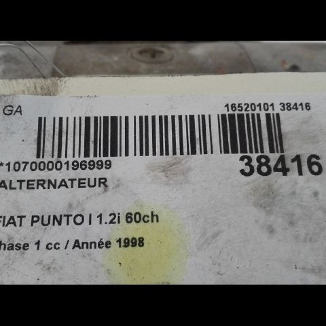 Démarreur occasion FIAT PUNTO I Phase 1 11-1993->10-1999 1.2i 60ch 7796598 4