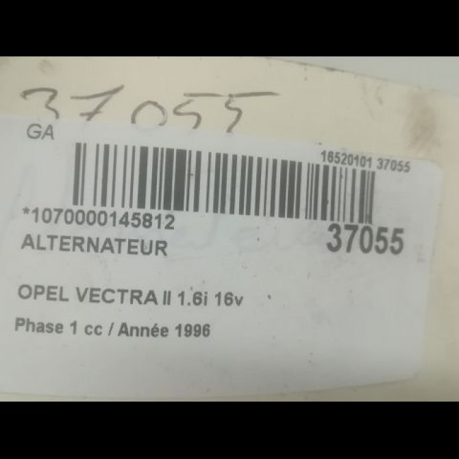 Alternateur occasion OPEL VECTRA II Phase 1 11-1995->02-1999 1.6i 16v 9201491 3