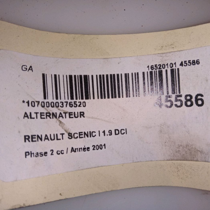 Alternateur occasion RENAULT SCENIC I Phase 2 08-1999->06-2003 1.9 DCI 100ch 7711134894 6