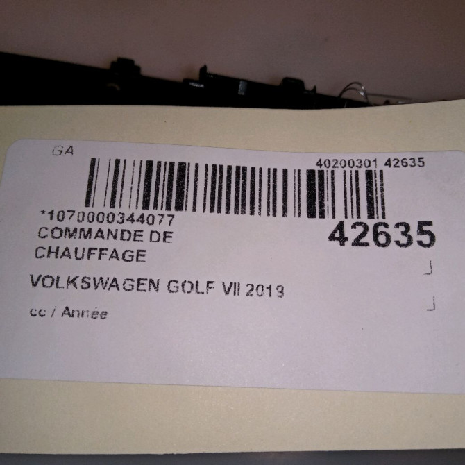 Commande de chauffage occasion VOLKSWAGEN GOLF VII 4