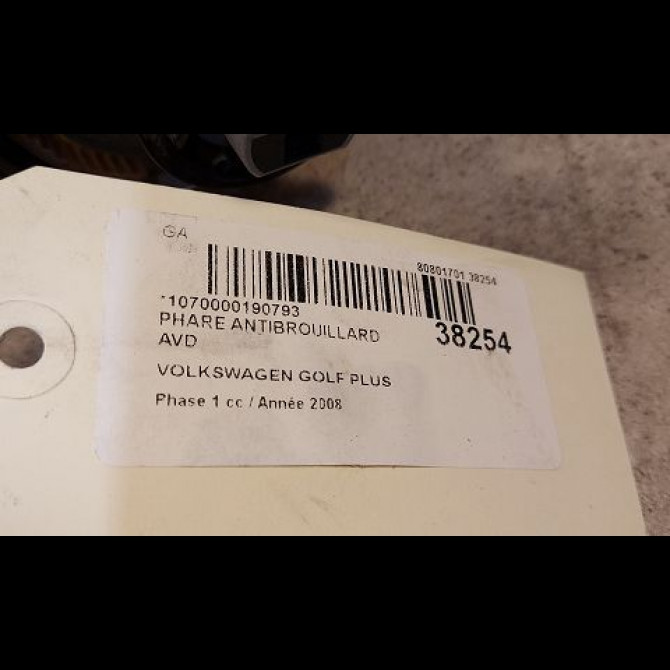 Phare antibrouillard avant droit occasion VOLKSWAGEN GOLF V Phase 1 04-1995->04-1999 1.9 TDI 105ch 3