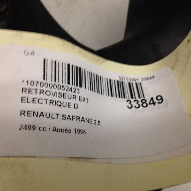 Retroviseur exterieur electrique droit occasion RENAULT SAFRANE Phase 1 04-1992->09-1996 2.1 DT 7701367784 5