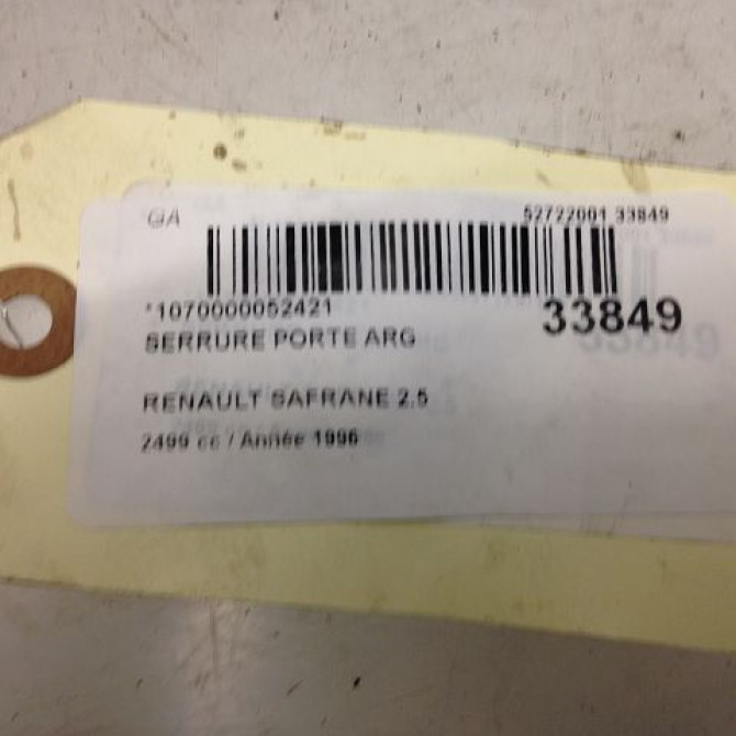 Serrure porte arg occasion RENAULT SAFRANE Phase 1 04-1992->09-1996 2.1 DT 7701036104 4