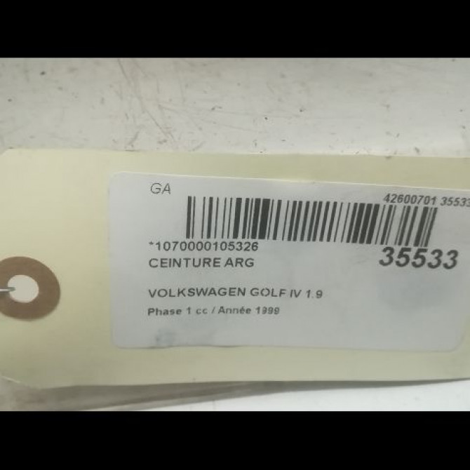 Ceinture arrière gauche occasion VOLKSWAGEN GOLF IV GOLF IV Phase 1 1998-01-01->2005-06-30 1.9 TDI 110ch 1J6857805FHCP 4