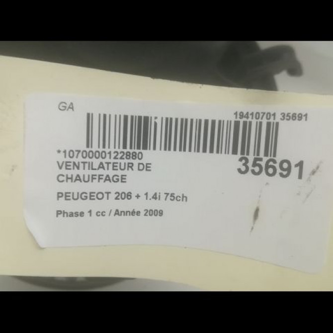 Ventilateur de chauffage occasion PEUGEOT 206 + Phase 1 03-2009->05-2013 1.4i 75ch 1606357480 3