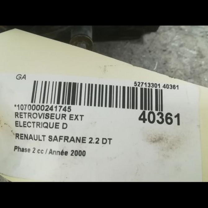 Retroviseur exterieur electrique droit occasion RENAULT SAFRANE Phase 2 09-1996->08-2000 2.2 DT 7701367784 3