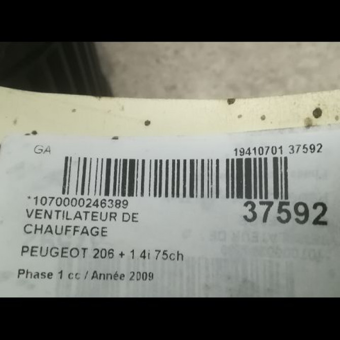 Ventilateur de chauffage occasion PEUGEOT 206 + Phase 1 03-2009->05-2013 1.4i 75ch 1606357480 3