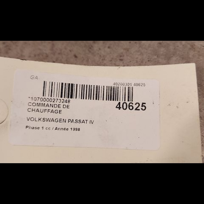 Commande de chauffage occasion VOLKSWAGEN PASSAT IV Phase 1 10-1996->10-2000 1.9 TDI 110ch 3B1907044C 3