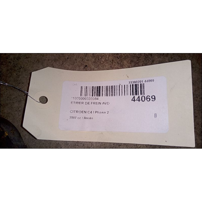 Etrier de frein avant droit occasion CITROEN C4 I Phase 2 07-2008->10-2010 4400T3 3