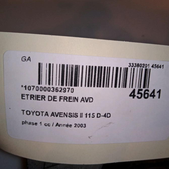 Etrier de frein avant droit occasion TOYOTA AVENSIS II phase 1 05-2003->08-2006 115 D-4D 4773005060 5