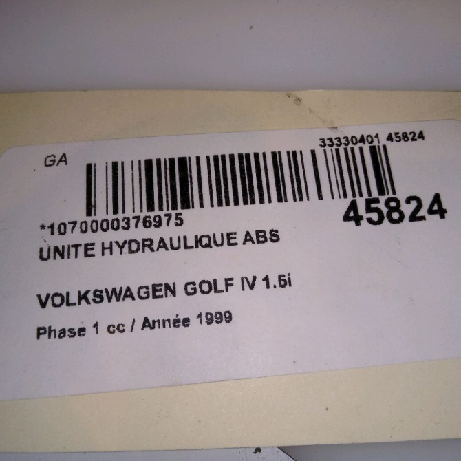 Unité hydraulique ABS occasion VOLKSWAGEN GOLF IV GOLF IV Phase 1 1998-01-01->2005-06-30 1.6i 8v 100ch 1J0698117D 7