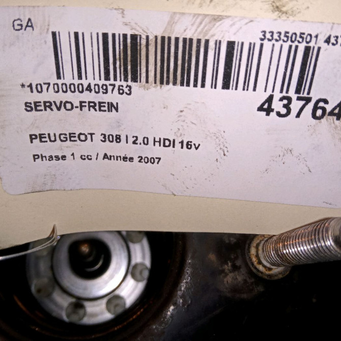 Servo-frein occasion PEUGEOT 308 I Phase 1 09-2007->03-2011 2.0 HDI 16v 136ch 4535AC 4