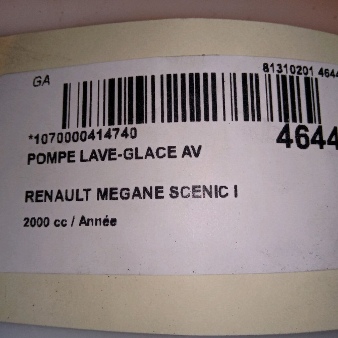 Pompe lave-glace avant occasion RENAULT MEGANE SCENIC I Phase 2 08-1999->06-2003 7700430702 5