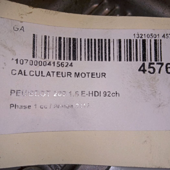 Calculateur moteur occasion PEUGEOT 208 208 Phase 1 2012-03-01->2015-09-30 1.6 E-HDI 92ch 1611752980 7
