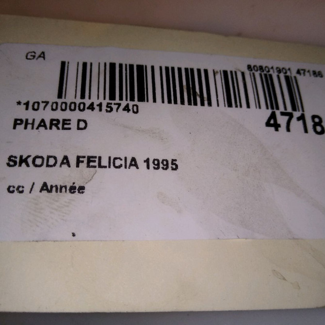 Phare droit occasion SKODA FELICIA 4