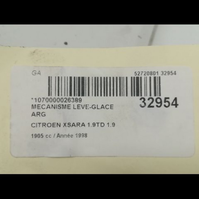 Mecanisme leve-glace arrière gauche occasion CITROEN XSARA Phase 1 02-1998->09-2000 1.9 TD 922346 4