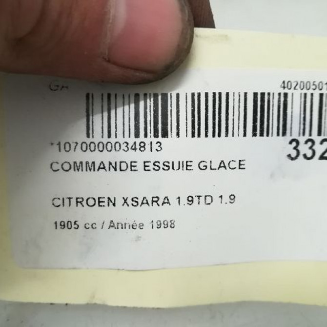 Commande essuie glace occasion CITROEN XSARA Phase 1 02-1998->09-2000 1.9 TD 6239H5 4